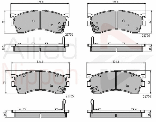 Brake Pad Set, disc brake (ADB3326)