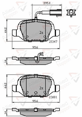 Brake Pad Set, disc brake (ADB11026)