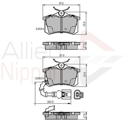 Brake Pad Set, disc brake (ADB2797)