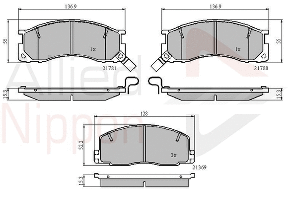 Brake Pad Set, disc brake (ADB3441)