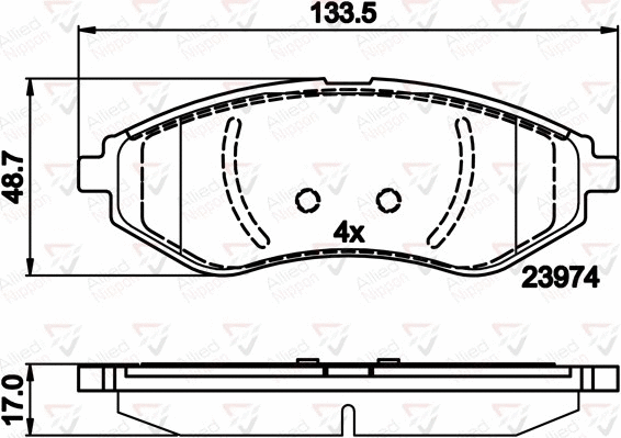 Brake Pad Set, disc brake (ADB01598)