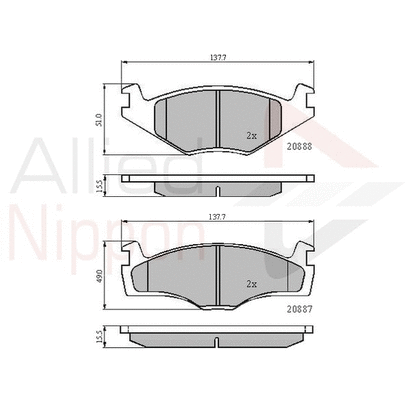 Brake Pad Set, disc brake (ADB0148)