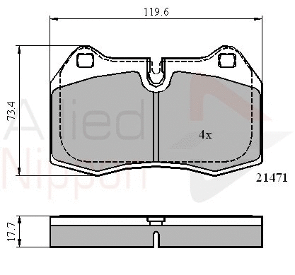 Brake Pad Set, disc brake (ADB01097)