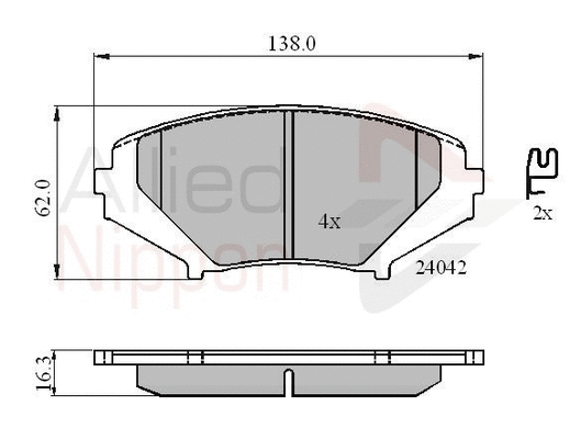 Brake Pad Set, disc brake (ADB31246)
