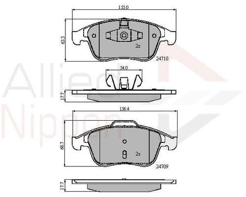 Brake Pad Set, disc brake (ADB01725)