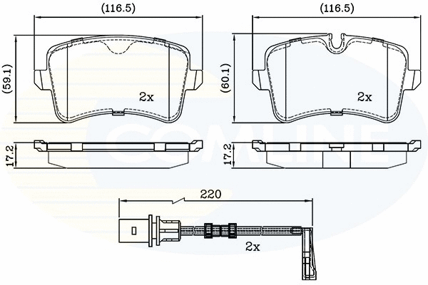 Brake Pad Set, disc brake (CBP22121)