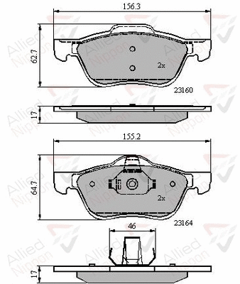 Brake Pad Set, disc brake (ADB0739)