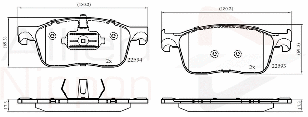 Brake Pad Set, disc brake (ADB02354)