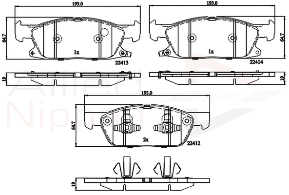Brake Pad Set, disc brake (ADB32310)
