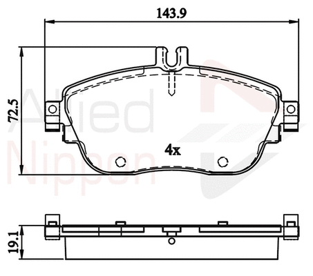 Brake Pad Set, disc brake (ADB32208)