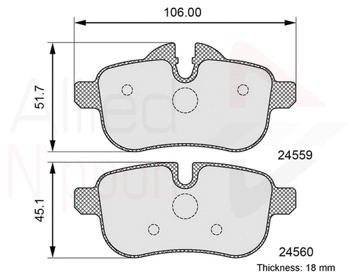 Brake Pad Set, disc brake (ADB06106)