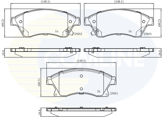 Brake Pad Set, disc brake (CBP32038)