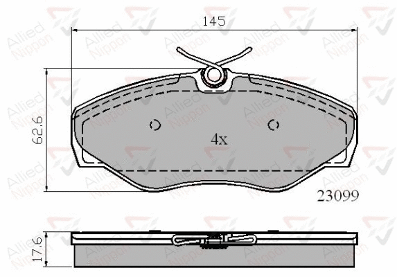Brake Pad Set, disc brake (ADB01780)