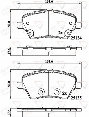 Brake Pad Set, disc brake (ADB02197)
