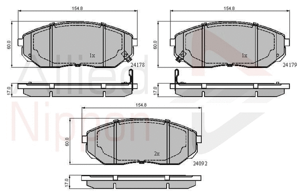 Brake Pad Set, disc brake (ADB31178)
