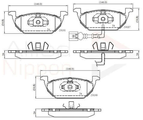 Brake Pad Set, disc brake (ADB1851)