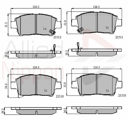 Brake Pad Set, disc brake (ADB31155)