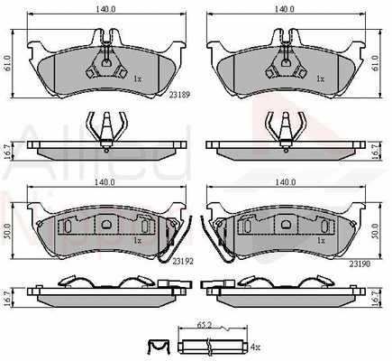 Brake Pad Set, disc brake (ADB31148)