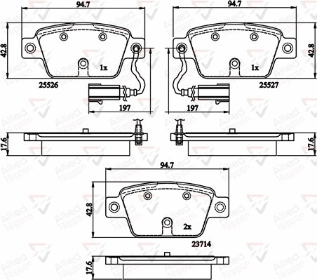 Brake Pad Set, disc brake (ADB12154)