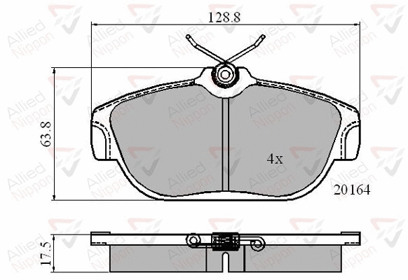 Brake Pad Set, disc brake (ADB0590)