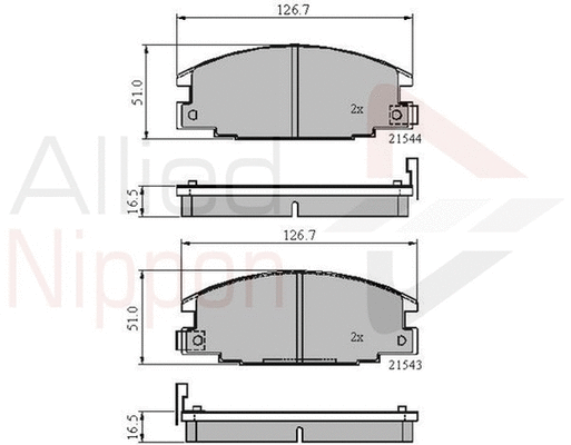 Brake Pad Set, disc brake (ADB3322)