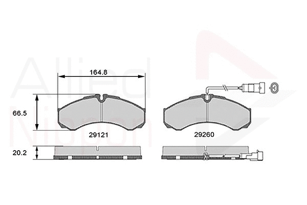 Brake Pad Set, disc brake (ADB16031)