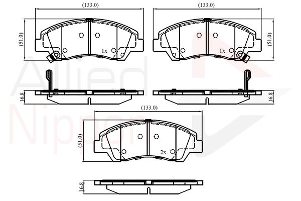Brake Pad Set, disc brake (ADB32230)