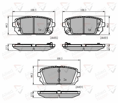 Brake Pad Set, disc brake (ADB31757)