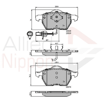 Brake Pad Set, disc brake (ADB11542)