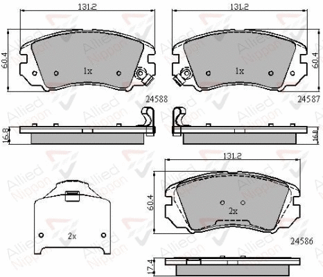 Brake Pad Set, disc brake (ADB31776)