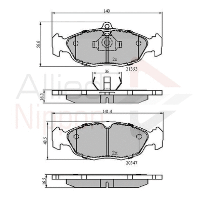 Brake Pad Set, disc brake (ADB0134)