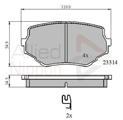 Brake Pad Set, disc brake (ADB3475)