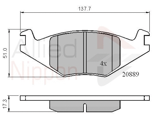 Brake Pad Set, disc brake (ADB0136)