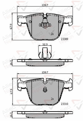 Brake Pad Set, disc brake (ADB01794)
