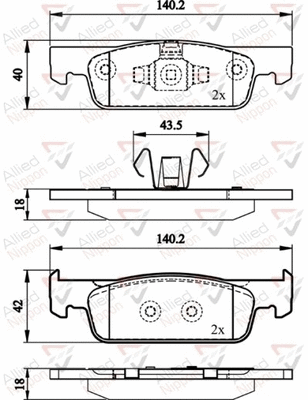 Brake Pad Set, disc brake (ADB02144)