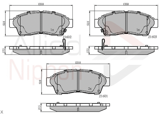 Brake Pad Set, disc brake (ADB3260)