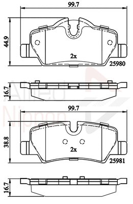 Brake Pad Set, disc brake (ADB02262)