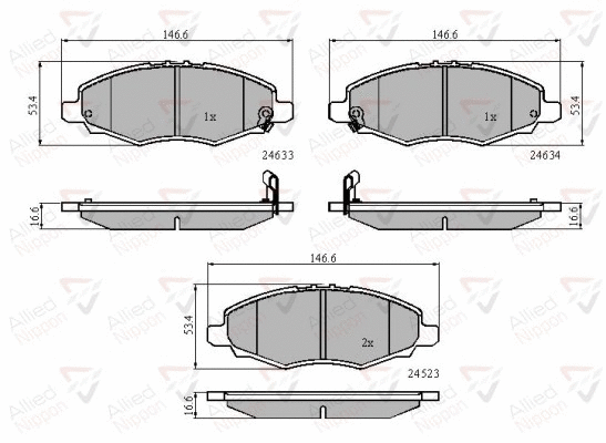 Brake Pad Set, disc brake (ADB31508)