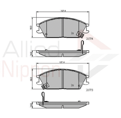 Brake Pad Set, disc brake (ADB3922)