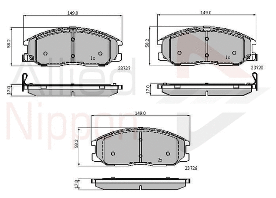 Brake Pad Set, disc brake (ADB3902)