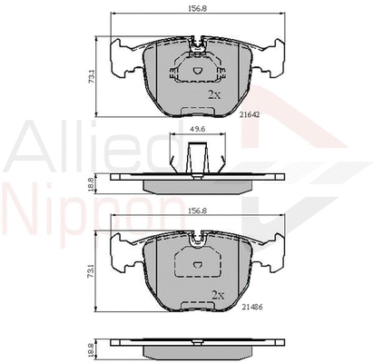 Brake Pad Set, disc brake (ADB01096)