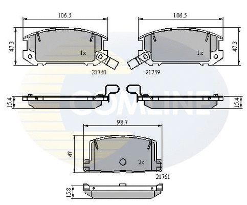 Brake Pad Set, disc brake (CBP3756)