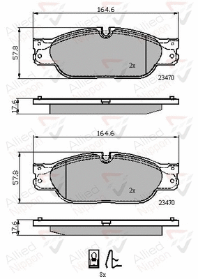 Brake Pad Set, disc brake (ADB01704)