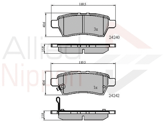 Brake Pad Set, disc brake (ADB31518)