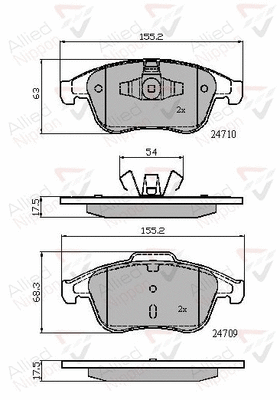 Brake Pad Set, disc brake (ADB02001)