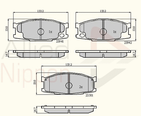 Brake Pad Set, disc brake (ADB01087)