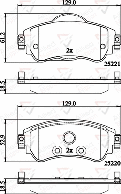 Brake Pad Set, disc brake (ADB32145)