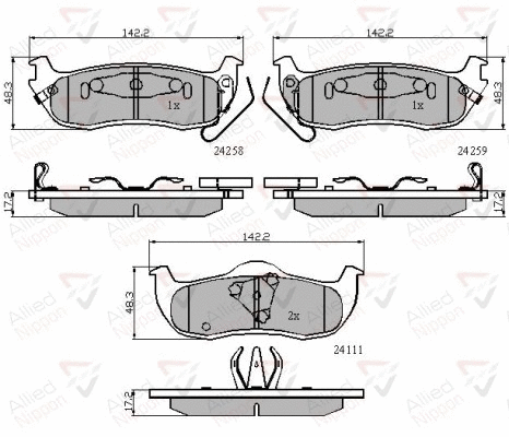 Brake Pad Set, disc brake (ADB31734)