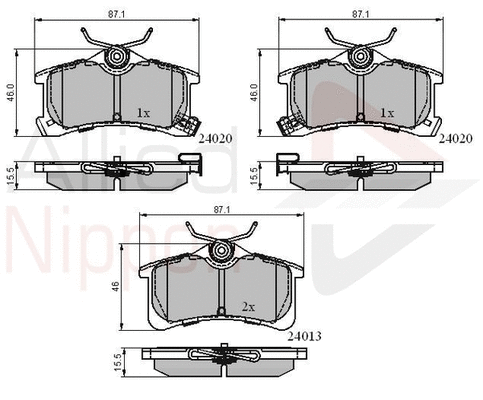 Brake Pad Set, disc brake (ADB3903)