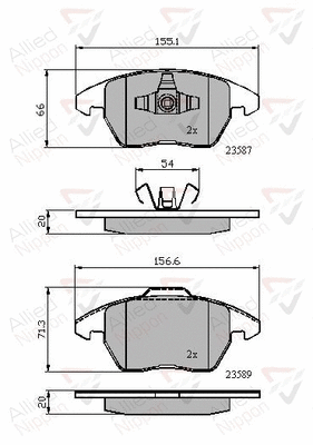 Brake Pad Set, disc brake (ADB01224)